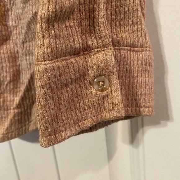Mixed Threads Brown Knit Button Down Long Sleeve Front Pocket Collar Shirt XL - Picture 3 of 3